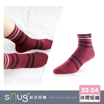 【休閒短襪1雙-棗紅色】sNug給足呵護 日常穿搭 短筒襪 吸汗 透氣 10秒除臭 永久有效 台灣製 / 棗紅22-24