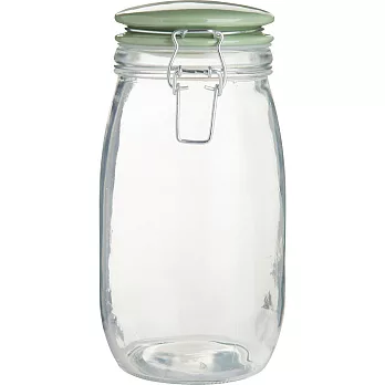 《Premier》扣式玻璃密封罐(綠1.5L) | 保鮮罐 咖啡罐 收納罐 零食罐 儲物罐