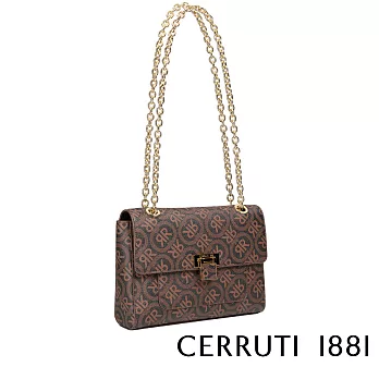 【Cerruti 1881】義大利頂級皮革肩背包 MICHELLE系列(咖啡色 CEBA04852T)