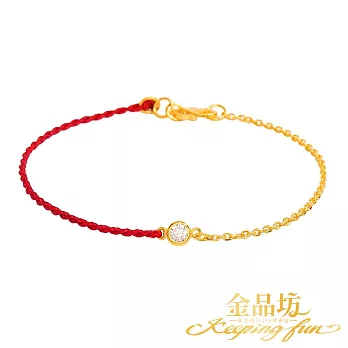【金品坊】黃金心意縈繞半紅繩手鍊