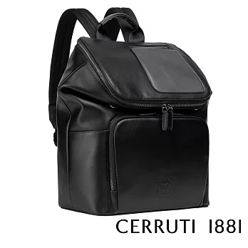 【Cerruti 1881】限量2折 義大利頂級小牛皮後背包 全新專櫃展示品(黑色 CEZA05645M)