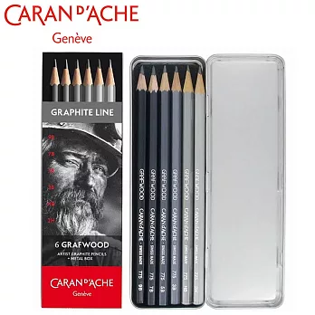 CARAN d’ACHE GRAPHITE PENCIL專家級鐵盒素描鉛筆6入