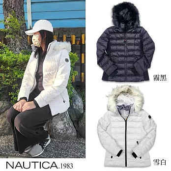 【NAUTICA】女款防寒機能修身毛帽外套(NTCWB2) S 雪白色S