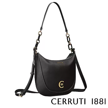 【Cerruti 1881】限量2折 義大利頂級小牛皮手提包肩背包 全新專櫃展示品(黑色 CEBA05627M)