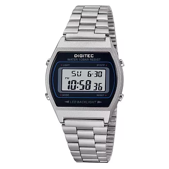 DIGITEC 數碼科技 MDG-6060R 經典復古時尚電子運動鐵腕男女錶  銀-1
