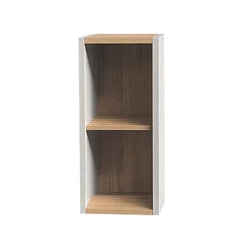 JP Kagu 現代簡約開放式雙層空櫃-深39cm(收納櫃/展示櫃/書櫃) 雲灰白+原木色