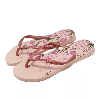 Havaianas 拖鞋 Slim Organic Flip Flops 女鞋 粉 玫瑰 花卉 哈瓦仕 夾腳拖 41328232022W