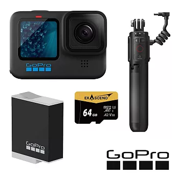 【GoPro】HERO 11 Volta電量組 (HERO11單機+Enduro原廠充電電池+Volta電池握把/腳架+64G記憶卡) 正成公司貨