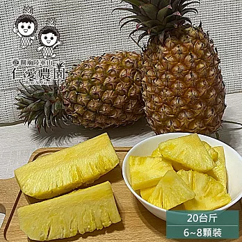 預購【仁愛農園】100%台南關廟產地直送-金鑽鳳梨20台斤(6~8顆)
