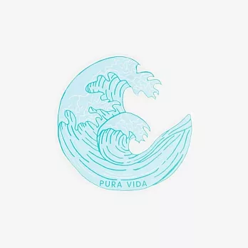 Pura Vida 美國手工 Crashing Waves Sticker 海浪造型貼紙 無 藍色