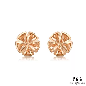【點睛品】燦爛花朵 18K玫瑰金耳環(一對)