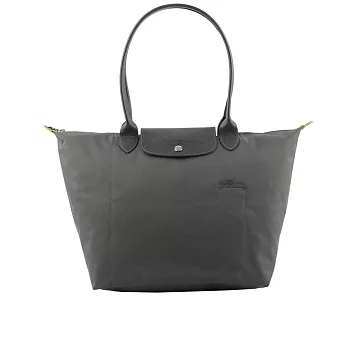 LONGCHAMP L號長把LE PLIAGE GREEN摺疊水餃包 (石墨灰)