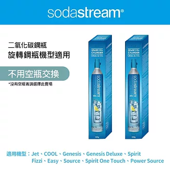【Sodastream-全新鋼瓶】CO2全新旋轉鋼瓶425g-2入組(僅適用旋轉機種)