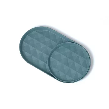 re-ing 菱格盤-2入組-長盤+圓盤 (青碧色)