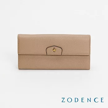ZODENCE CUFF進口真皮袖釦設計單層長夾 暖駝