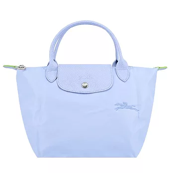 LONGCHAMP LE PLIAGE GREEN系列刺繡短把再生尼龍摺疊水餃包(小) 天澄