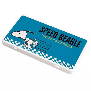 【Snoopy 史努比】隨身口罩收納盒 賽車系列 收納盒 史努比 飾品收納 (18.4*10.4*1.5cm) 飆速史努比