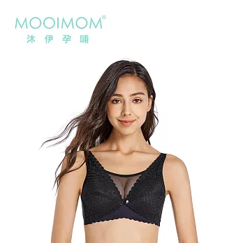 MOOIMOM 沐伊孕哺 蕾絲雲朵前開扣式哺乳內衣 - 多款可選 - 經典黑M