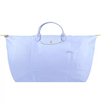 LONGCHAMP LE PLIAGE GREEN系列刺繡短把再生尼龍摺疊旅行袋(中) 天澄