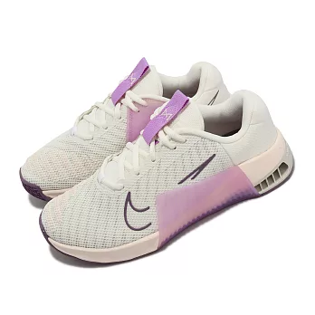 Nike 訓練鞋 Wmns Metcon 9 女鞋 白 紫 有氧運動 健身 重訓 運動鞋 DZ2537-100 25.5cm SAIL/WHITE