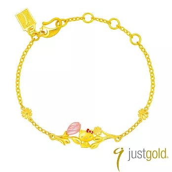 【Just Gold 鎮金店】HELLO KITTY鬱金香 黃金手鍊