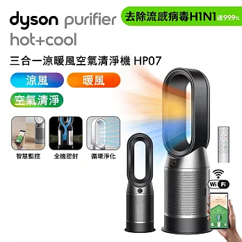 【家庭必備】Dyson戴森 Purifier Hot+Cool 三合一涼暖空氣清淨機 HP07 黑鋼色