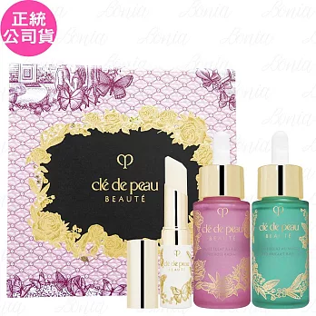 Cle de Peau Beaute 肌膚之鑰 晨曦青鳥珍藏禮盒(純淨玫瑰潤唇膏4g+香氛美容油(淡雅玫瑰)20ml+香氛美容油(晨曦鈴蘭)20ml)(公司貨)