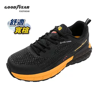 【Goodyear 固特異】風馳4E寬楦緩震運動鞋 /GAMR33224 JP26.5 黑黃