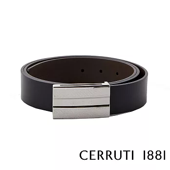 【Cerruti 1881】限量3折 義大利頂級小牛皮皮帶 全新專櫃展示品 CECU05493M(黑色 附送禮提袋)