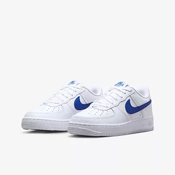 NIKE AIR FORCE 1 (GS) 中大童休閒鞋-白藍-DV7762103 US3.5 白色