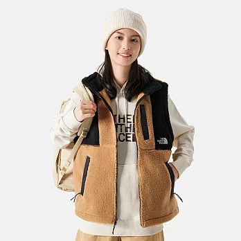 The North Face U X-FLEECE HIGH PILE VEST - AP 男女保暖多口袋立領休閒抓絨背心-棕-NF0A81SDI0J 2XL 卡其