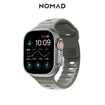 美國NOMAD Apple Watch專用運動風FKM橡膠錶帶-49/45/44/42mm 岩石灰