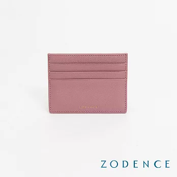 ZODENCE LIZ進口牛皮輕薄卡片夾 藕粉
