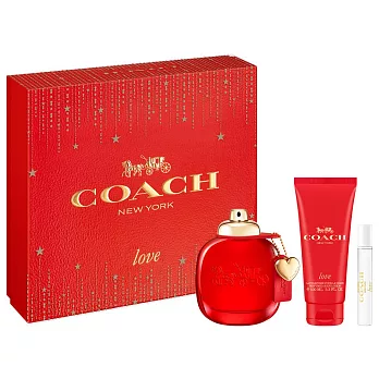 【COACH】時尚戀紅淡香精禮盒(淡香精90ml+7.5ml+身體乳100ml)