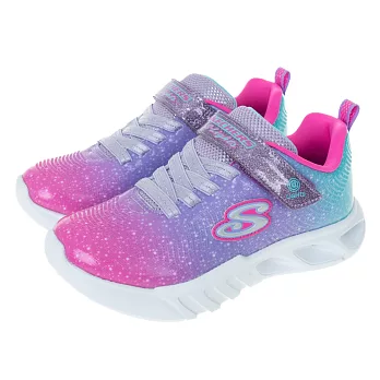 SKECHERS FLICKER FLASH 中大童休閒鞋-粉-303703LPKMT 20 粉紅色