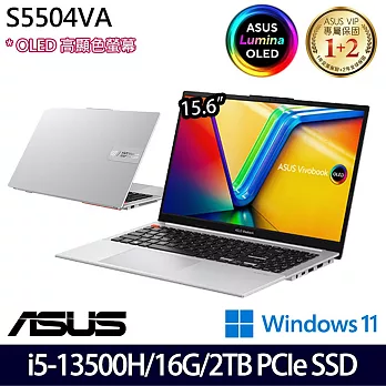 【硬碟升級】ASUS 華碩 S5504VA-0152S13500H 15吋/i5-13500H/16G/2TB SSD//Win11/ 效能筆電