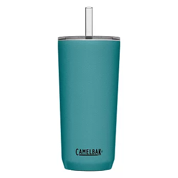 【美國CamelBak】600ml Straw Tumbler 雙層不鏽鋼吸管杯(保冰)  潟湖藍