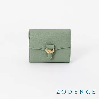 ZODENCE RING進口真皮簡式短夾 抹茶綠