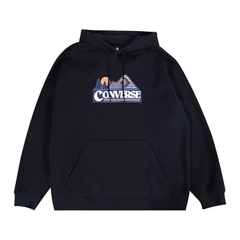 CONVERSE LOGO HEAVYWEGHT HOODIE BLACK 男連帽上衣-黑-10026526-A01 M 黑色