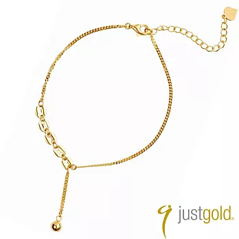 【Just Gold 鎮金店】簡約金球 黃金手鍊(網路限定)