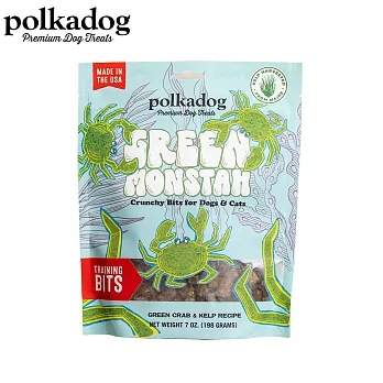 【Polkadog搖擺船長】犬貓-綠怪小蟹丁7oz(犬貓適用/寵物零食/皮毛保健)