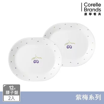 【美國康寧 CORELLE】紫梅2件式腰子盤組-B02