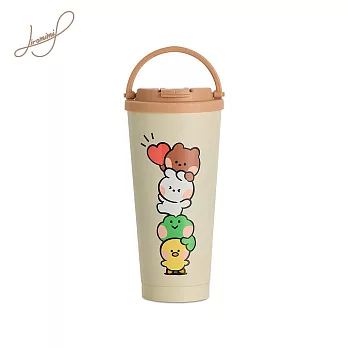 LINE FRIENDS minini手提不鏽鋼杯750ml  HAPPY