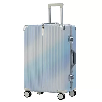 【全新福利品  20吋】彩霞時尚PC鋁框硬殼箱/行李箱 (4色任選) 漸層藍