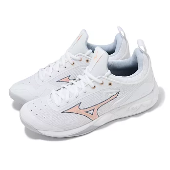 Mizuno 排球鞋 Wave Luminous 2 女鞋 白 橘 襪套式 緩衝 室內運動 運動鞋 美津濃 V1GC2120-00