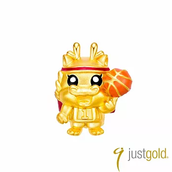 【Just Gold 鎮金店】躍動生肖 黃金串珠(龍-籃球)