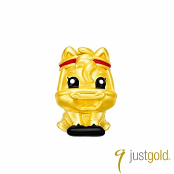 【Just Gold 鎮金店】躍動生肖 黃金串珠(馬-鞍馬)