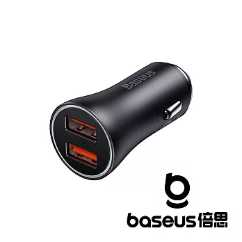 Baseus 倍思 金點子 MAX 雙快充車載充電器 U+U 60W 深灰色 公司貨