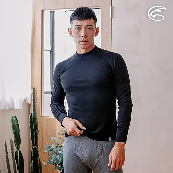 ADISI 男高領智能抑菌抗靜電保暖衣AU2321034 (S-2XL)｜磨毛 吸濕快乾 銀離子 消臭 抗菌 彈性 內著衣 S 烏黑