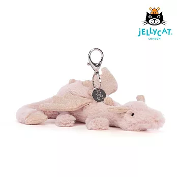 英國 JELLYCAT 鑰匙圈/吊飾 Rose Dragon Bag Charm 雪龍 (玫瑰粉)